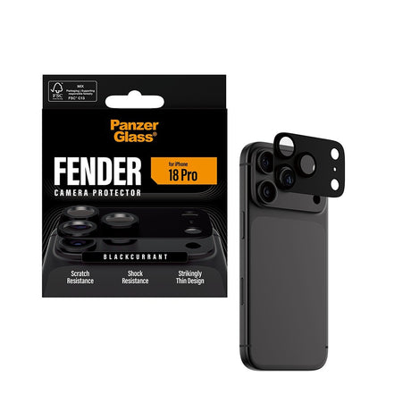 PanzerGlass iPhone 18 Pro Kameran linssinsuojus Fender Mustaherukka
