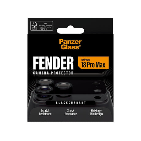 PanzerGlass iPhone 18 Pro Max Kameran linssinsuojus Fender Mustaherukka