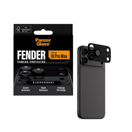 PanzerGlass iPhone 18 Pro Max Kameran linssinsuojus Fender Mustaherukka