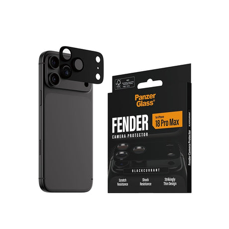 PanzerGlass iPhone 18 Pro Max Kameran linssinsuojus Fender Mustaherukka