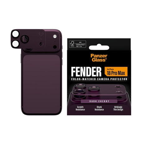 PanzerGlass iPhone 18 Pro Max Kameran linssinsuojus Fender Cherry