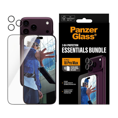 PanzerGlass iPhone 18 Pro Max Näytönsuoja & Kameran linssinsuojus 2-in-1 Essentials Bundle