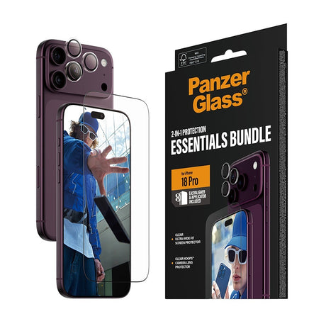 PanzerGlass iPhone 18 Pro Max Näytönsuoja & Kameran linssinsuojus 2-in-1 Essentials Bundle