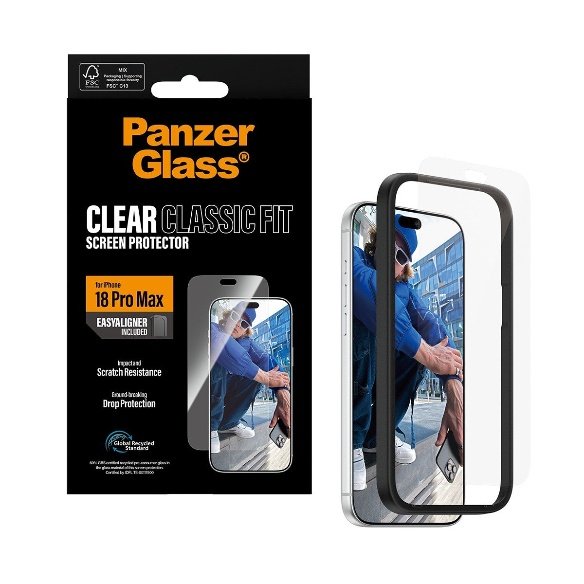 PanzerGlass iPhone 18 Pro Max Näytönsuoja Classic Fit EasyAligner