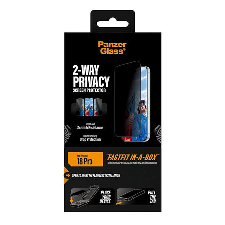 PanzerGlass iPhone 18 Pro Näytönsuoja Ultra-Wide Fit Privacy Fastfit