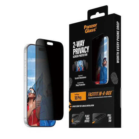 PanzerGlass iPhone 18 Pro Näytönsuoja Ultra-Wide Fit Privacy Fastfit