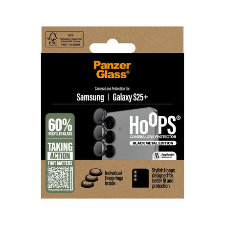 PanzerGlass Samsung Galaxy S25 Plus Kameran linssinsuojus Hoops Musta