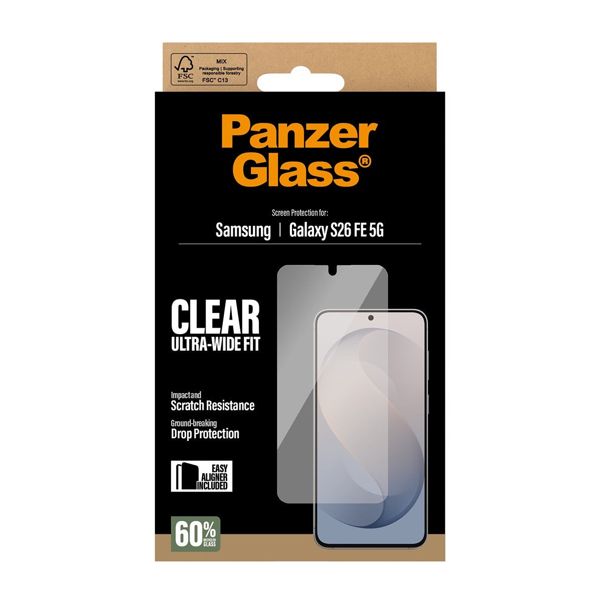 PanzerGlass Samsung Galaxy S26 FE Näytönsuoja Ultra-Wide Fit EasyAligner
