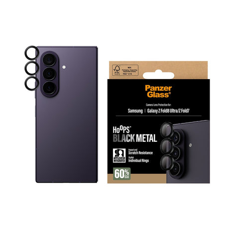 PanzerGlass Samsung Galaxy Z Fold 7/Fold 8 Ultra Kameran linssinsuojus Hoops Musta