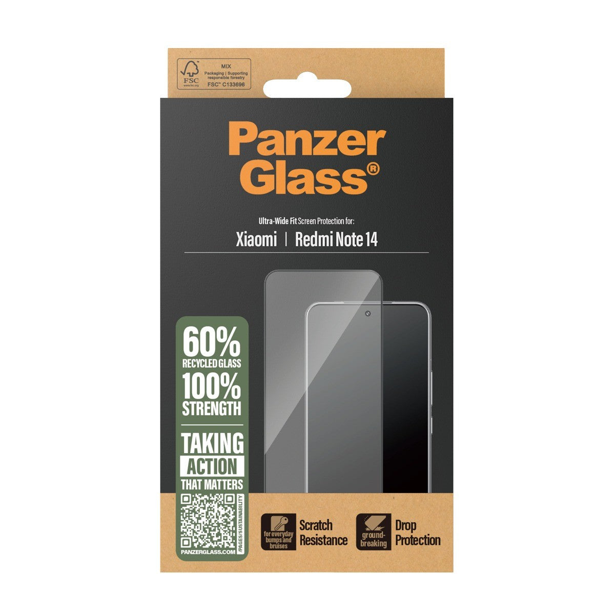 PanzerGlass Xiaomi Redmi Note 14 Näytönsuoja Ultra-Wide Fit