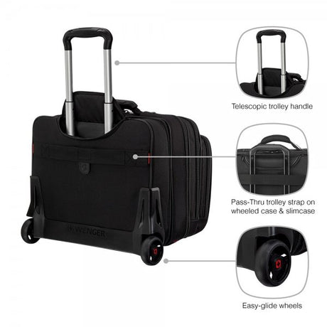 Wenger Patriot 2-osainen Business Trolley 15.6" Musta