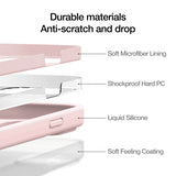 Just Mobile iPhone 14 -suojakuori TENC Silicone MagSafe, vaaleanpunainen