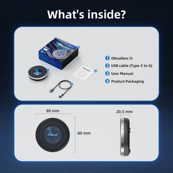Ottocast Aibox i3 Apple CarPlay/Android Auto AI Box BMW-autoihin