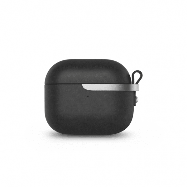 Moshi Pebbo Luxe AirPods 3 -kuoret PU-nahkaa, musta