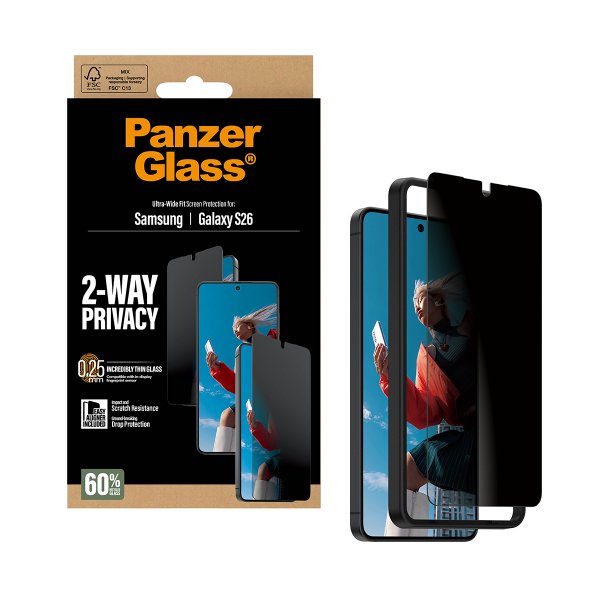 PanzerGlass Samsung Galaxy S26 Näytönsuoja Ultra-Wide Fit Privacy EasyAligner