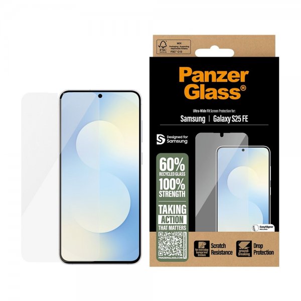 PanzerGlass Samsung Galaxy S25 FE Näytönsuoja Ultra-Wide Fit EasyAligner