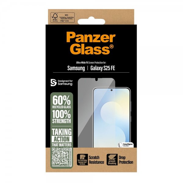 PanzerGlass Samsung Galaxy S25 FE Näytönsuoja Ultra-Wide Fit EasyAligner