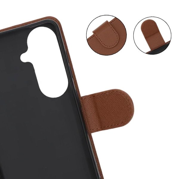 Samsung Galaxy S26 Kotelo Jalustalla Ruskea