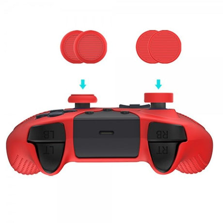 PlayStation 5 -peliohjaimen peukalokahvat, 4 kpl, punainen