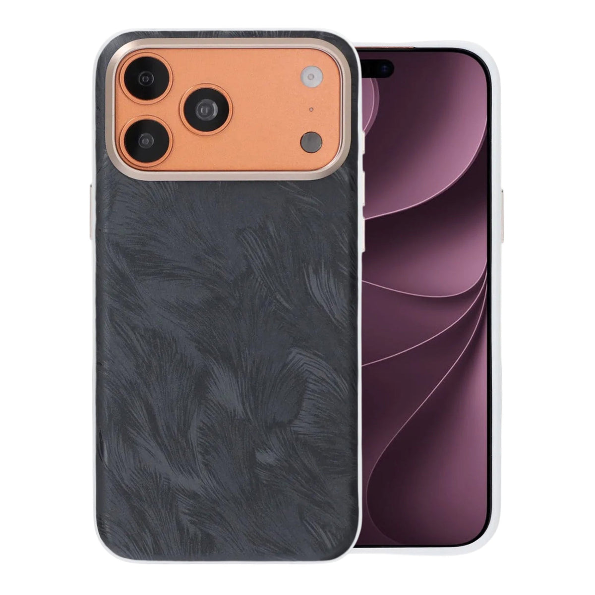 iPhone 17 Pro Max/iPhone 18 Pro Max Kuori Plumtextur MagSafe Musta