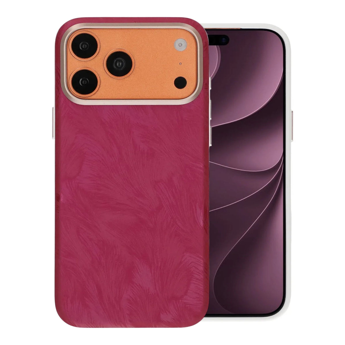 iPhone 17 Pro Max/iPhone 18 Pro Max Kuori Plumtextur MagSafe Punainen