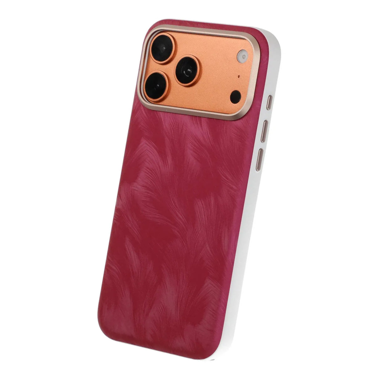 iPhone 17 Pro Max/iPhone 18 Pro Max Kuori Plumtextur MagSafe Punainen
