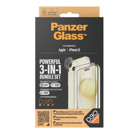 PanzerGlass iPhone 15 3-in-1-paketti