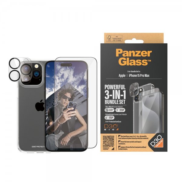 PanzerGlass iPhone 15 Pro Max 3-in-1 -pakkaus