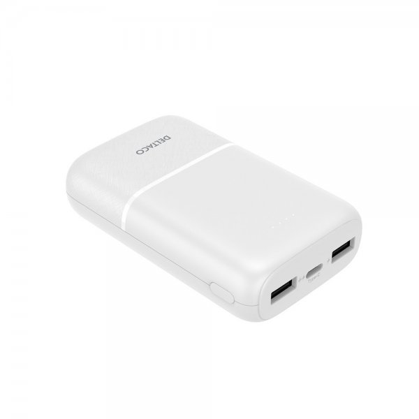 Deltaco-varavirtalähde 10 000 mAh, valkoinen