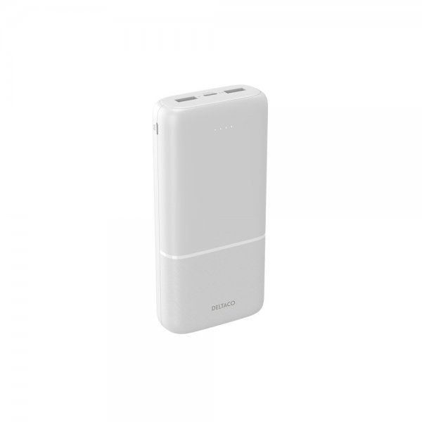 Deltaco-varavirtalähde, 20 000 mAh, valkoinen