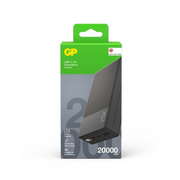 GP Powerbank M2+ 10 000 mAh Harmaa