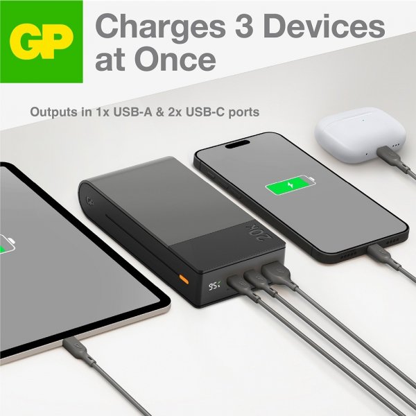 GP Powerbank M2+ 10 000 mAh Harmaa