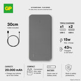 GP Powerbank Plus 20 000 mAh Musta