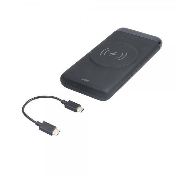 Deltaco Powerbank Wireless 10 000 mAh MagSafe Musta