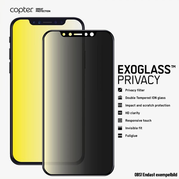 Copter iPhone X/Xs/11 Pro -näytönsuoja Exoglass Curved Privacy