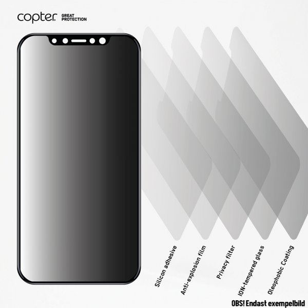 Copter iPhone X/Xs/11 Pro -näytönsuoja Exoglass Curved Privacy