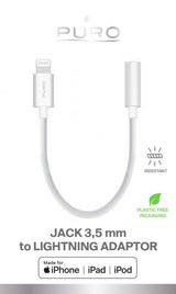Puro-adapteri Lightning–3,5 mm, valkoinen