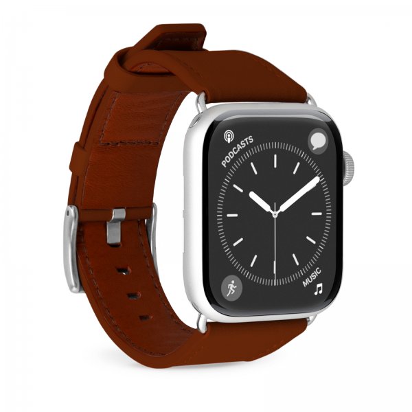 Puro Apple Watch 38/40/41/42mm ranneke E-Classic, ruskea