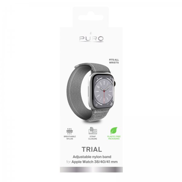 Puro Apple Watch 38/40/41/42mm ranneke Trial Loop harmaa