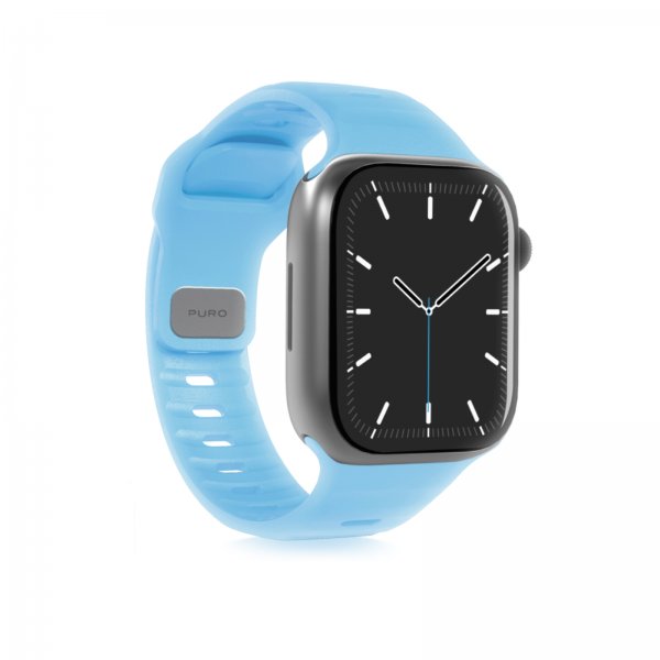Puro Apple Watch 44/45/46/Ultra 49mm ranneke Glow sininen