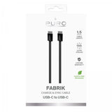 Puro Kabel Fabrik 2.0 60W USB-C–USB-C 1.5m Musta