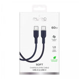 Puro Kaapeli TPE 25W USB-C–USB-C 1.5m Crown Blue