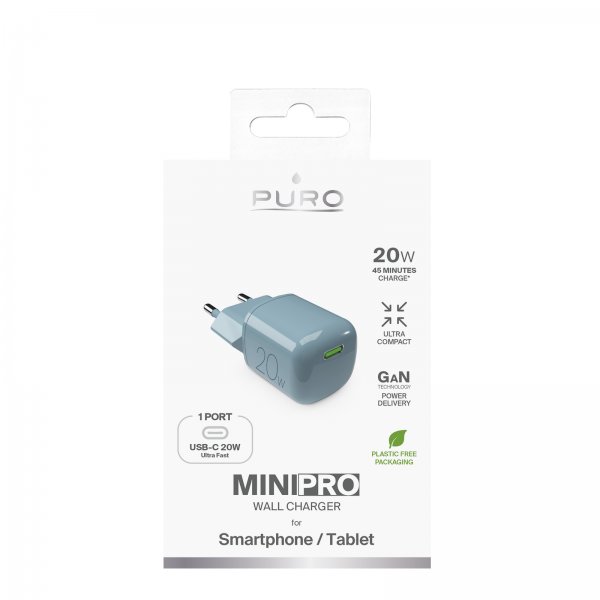 Puro Laddare MiniPro GaN USB-C 20W Vihreä