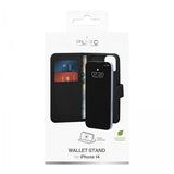Puro iPhone 14 Lompakkokotelo Jalustalla Musta