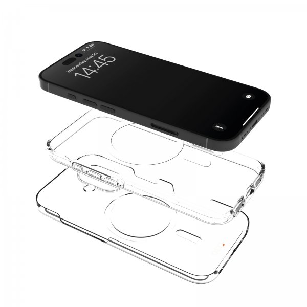 Puro iPhone 16 Plus -suojakuori Impact Clear D3O MagSafe Läpinäkyvä