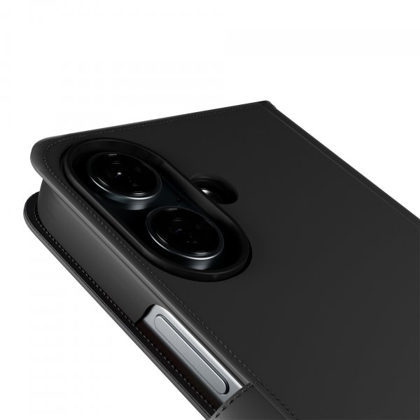 Puro iPhone 16 Plus -kotelo lompakkotelineellä, musta