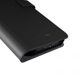Puro iPhone 16 Plus -kotelo lompakkotelineellä, musta