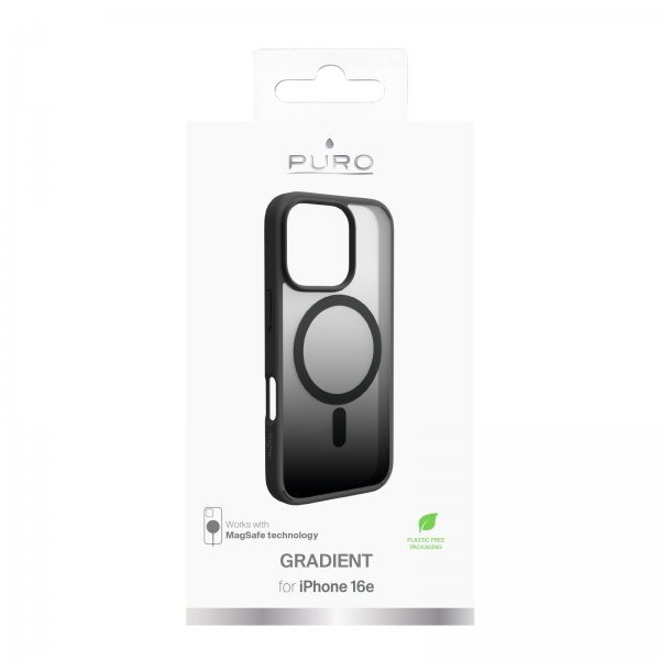 Puro iPhone 16 Pro Max -suojakuori, liukuvärjätty musta