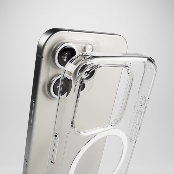 Puro iPhone 16 Pro Max -suojakuori Impact Clear D3O MagSafe Läpinäkyvä