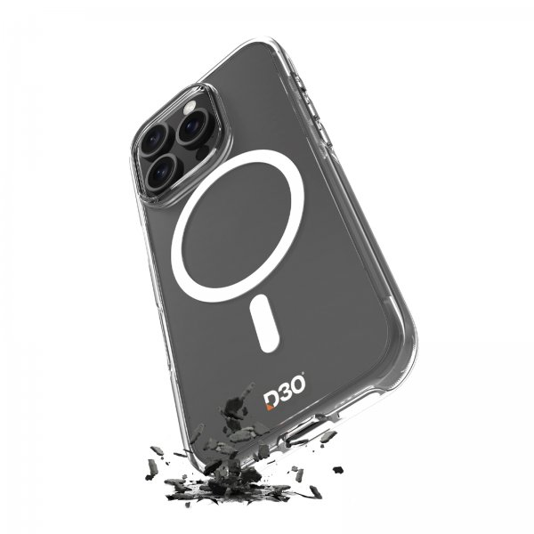 Puro iPhone 16 Pro Max -suojakuori Impact Clear D3O MagSafe Läpinäkyvä